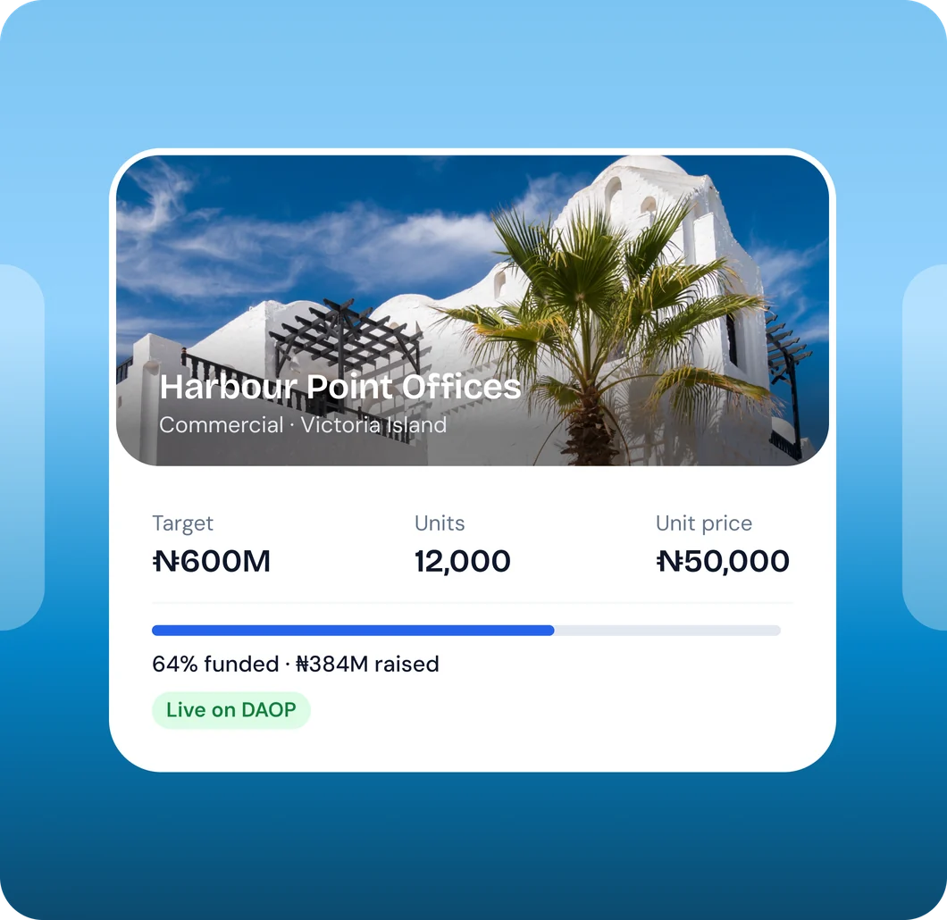 Harbour Point Offices live on DAOP, 64% funded